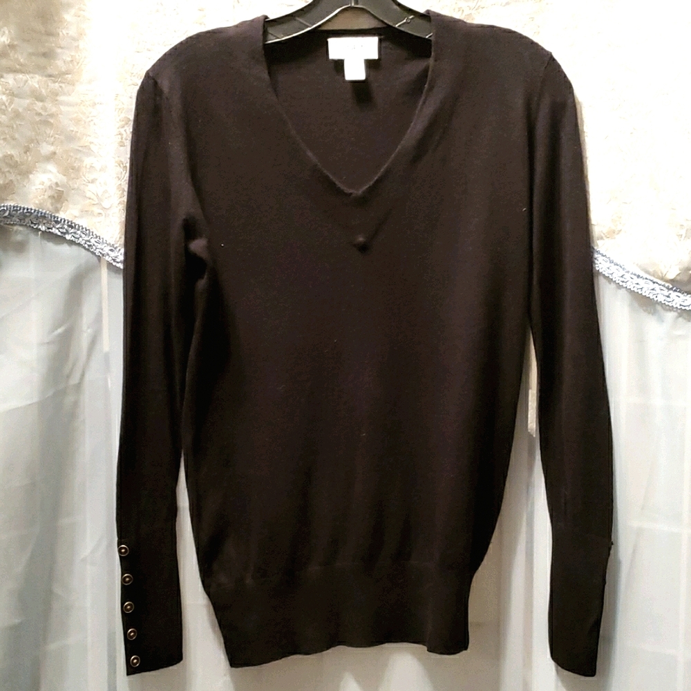 LOFT ANN TAYLOR PETITES V-NECK SWEATER SZ SP